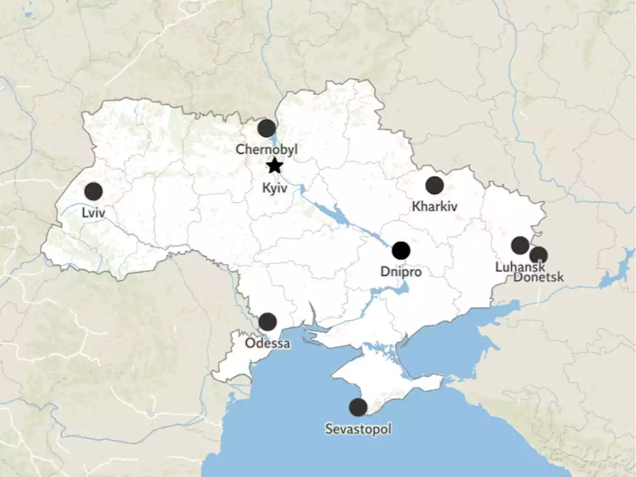 Map of Ukraine-Russia region as crisis deepens in Europe