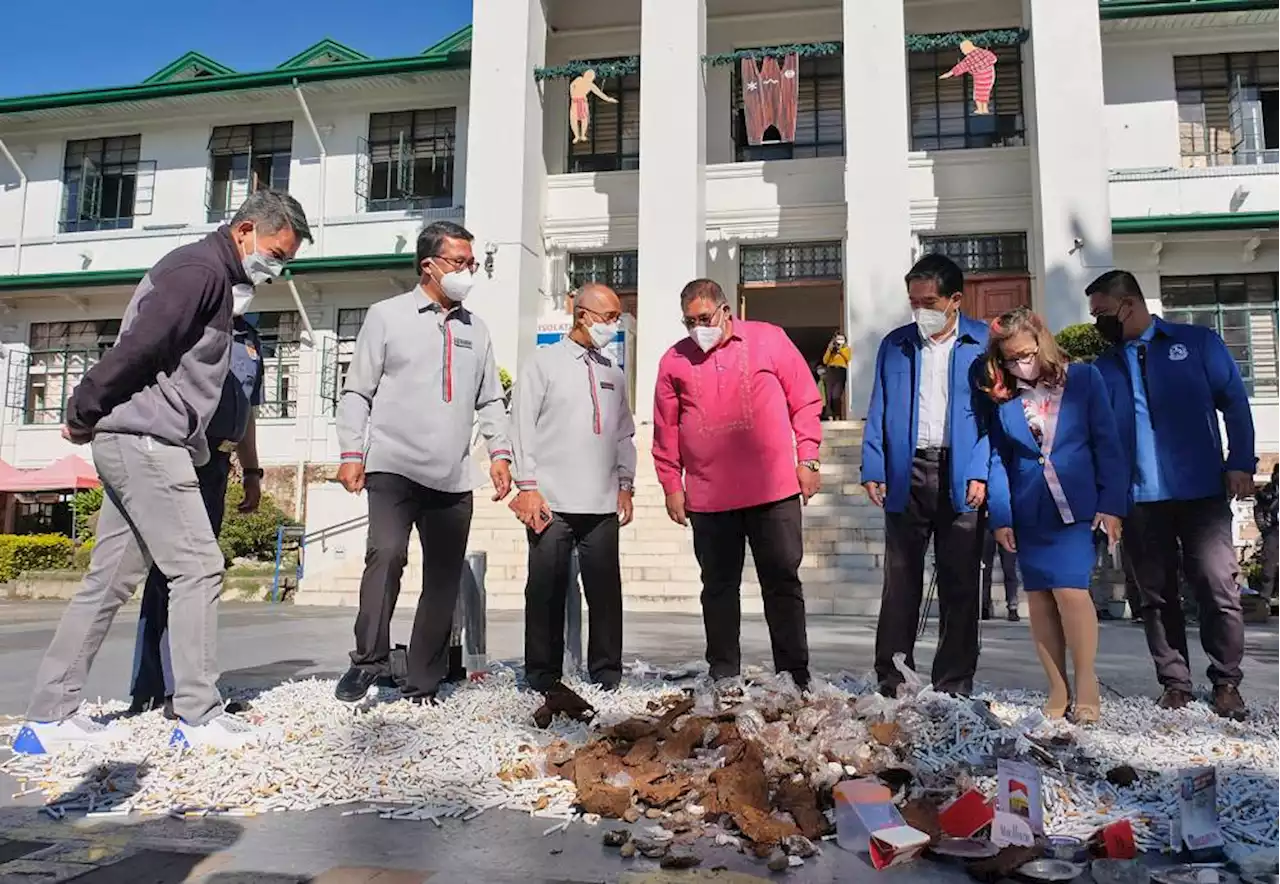 89.5 kilos of cigarettes crushed in Baguio City