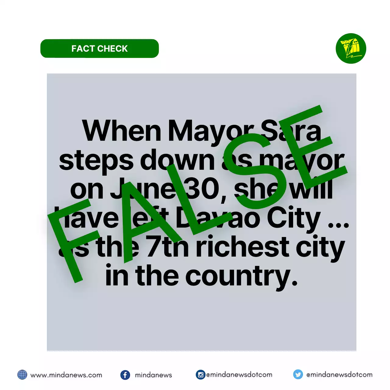 FACT CHECK Davao City is not the 7th richest city in the Philippines in 2021