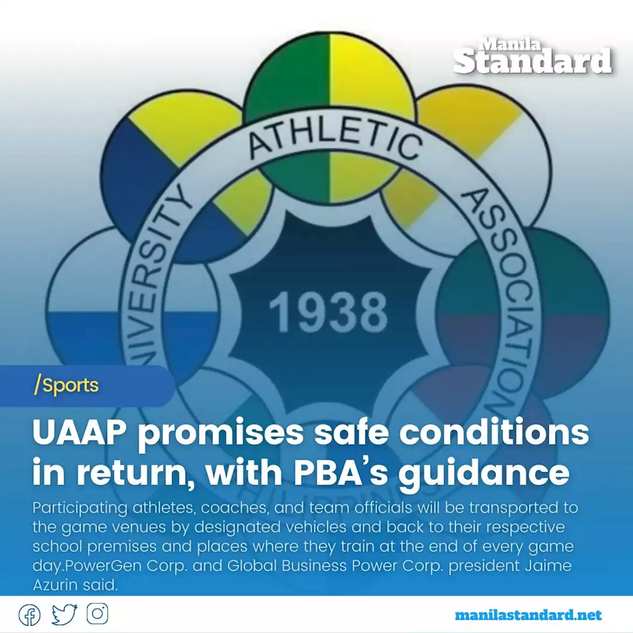UAAP promises safe conditions in return, with PBA’s guidance