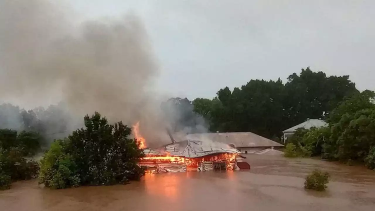 Shock image of house in NSW floods