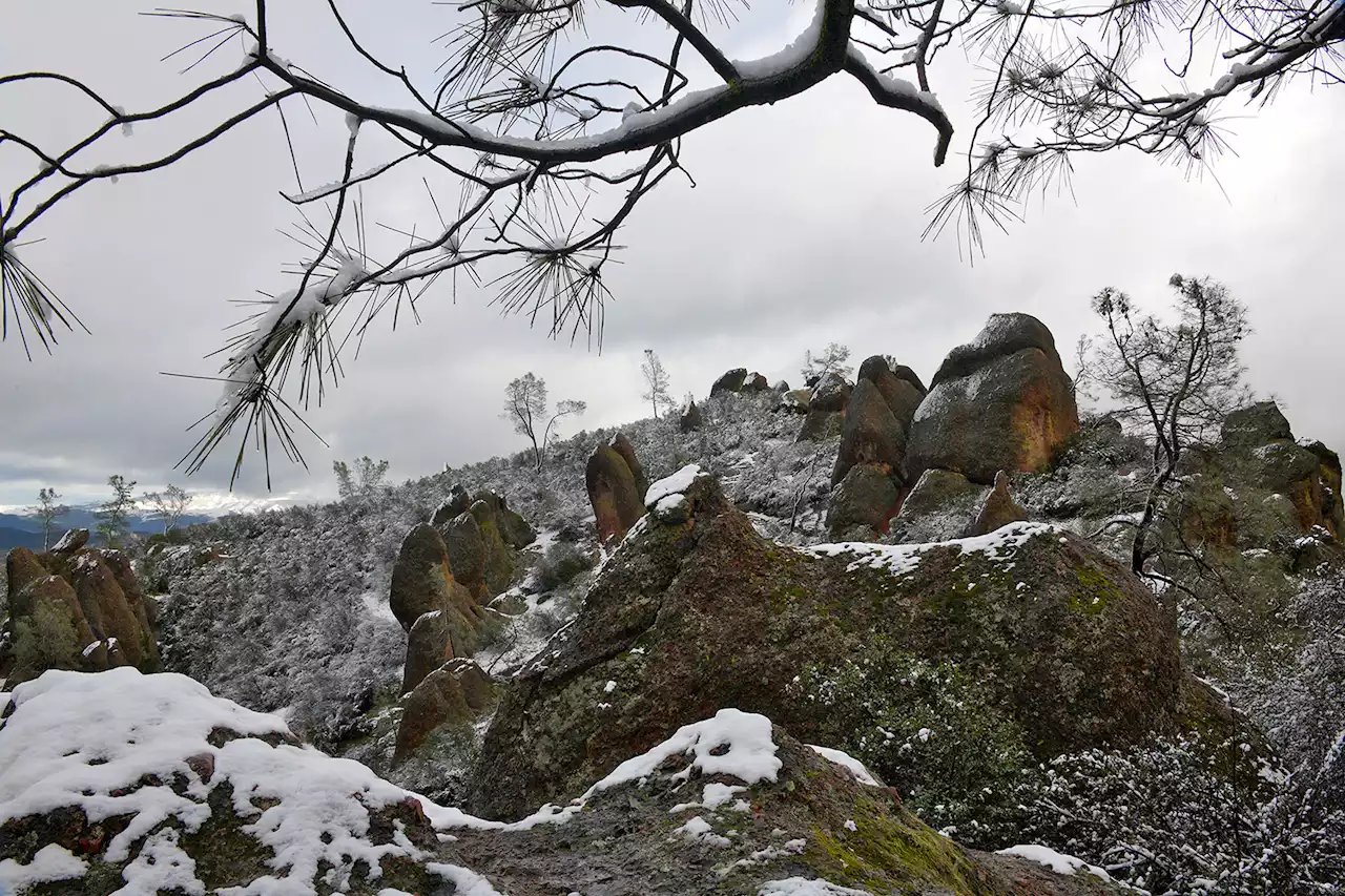 Photos document rare snowfall at newest Calif. national park