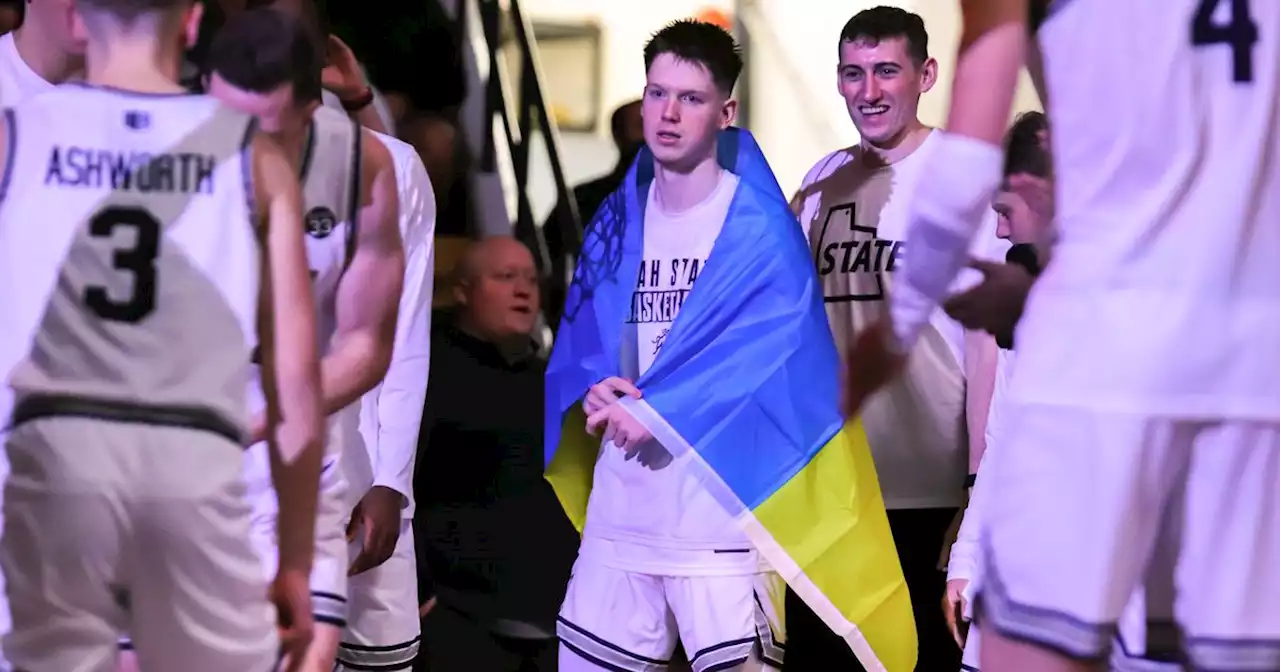 As he prepares for his next game, Utah State’s Max Shulga’s thoughts are with his family in Kyiv