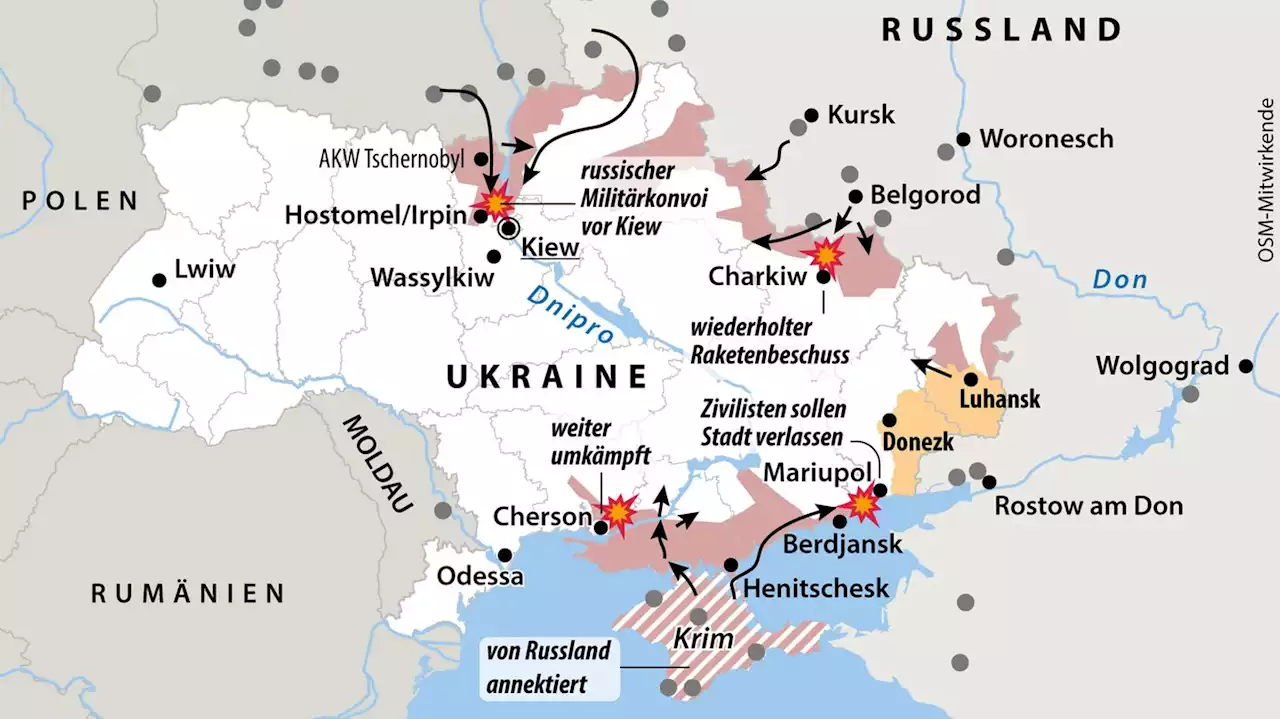 Angriffe, Flüchtende, Nato-Präsenz, Atomwaffen: Grafiken zum Konflikt in der Ukraine