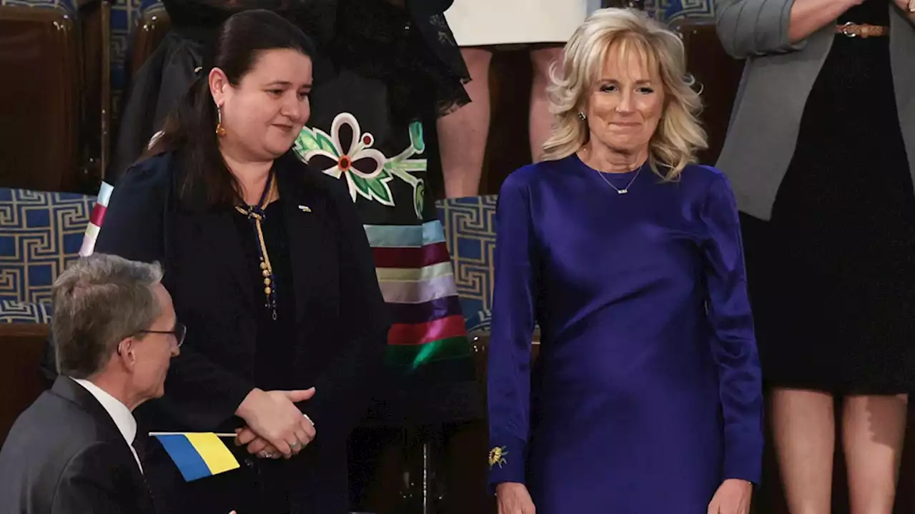 State of the Union: Jill Biden Honors Ukraine With Dress by New York Designer Sally LaPointe