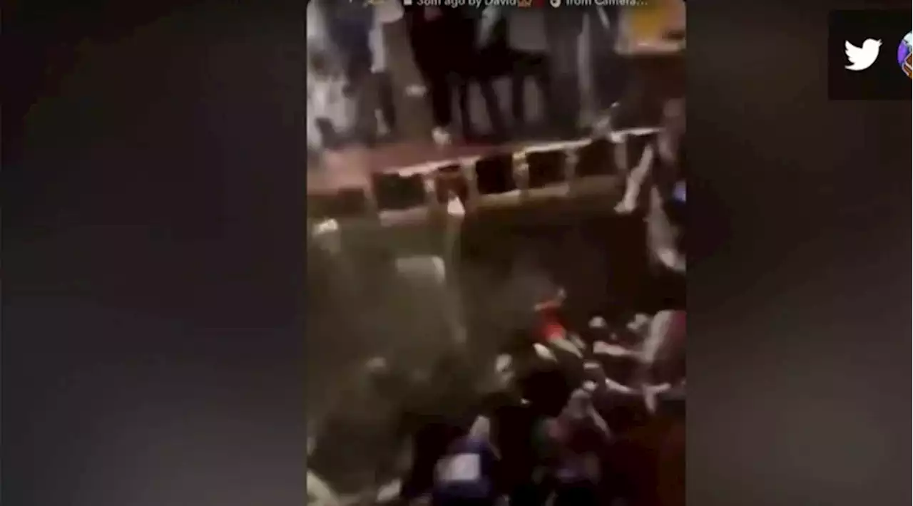 Caught on video: Floor collapses under teenagers during over-capacity party