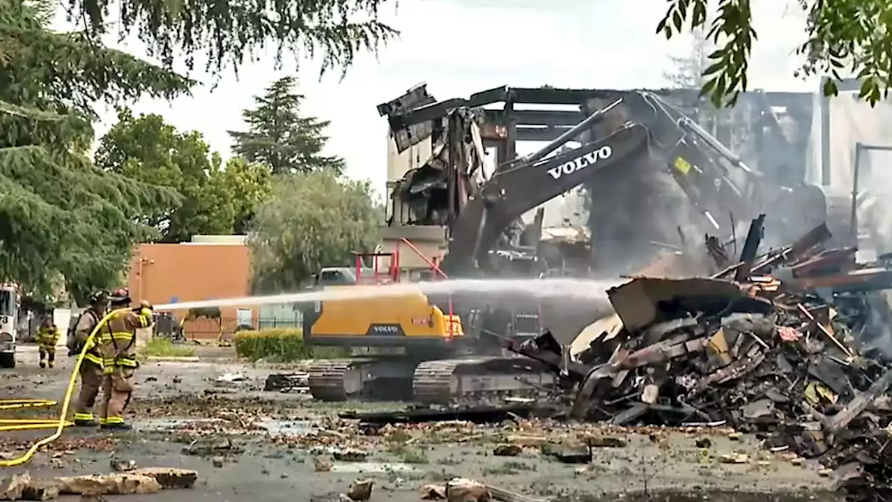 South Bay Crews Douse Hot Spots at Burned-Out Campbell Office Building