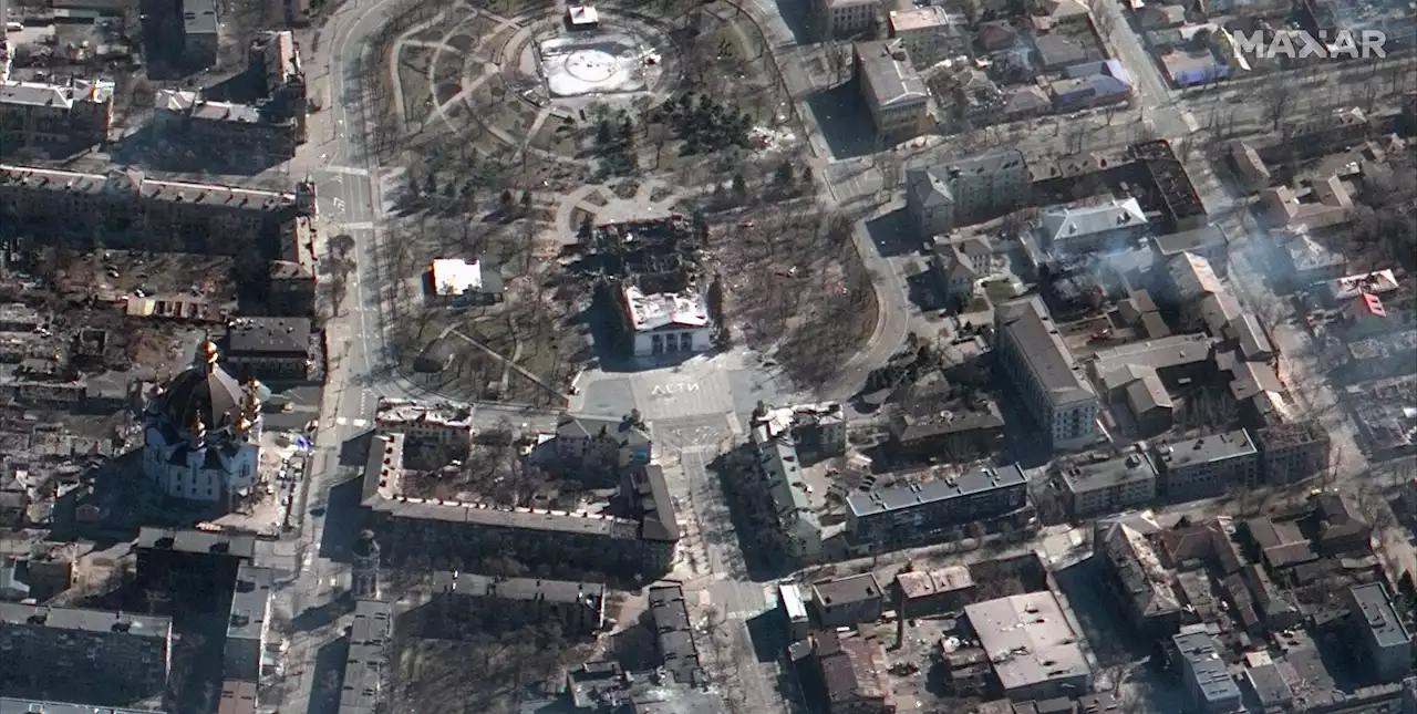 New satellite imagery shows bombed-out Mariupol theater