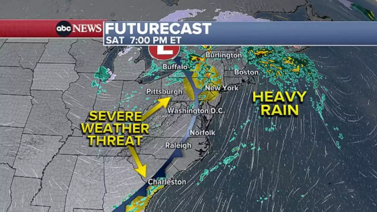 20 million under alert Saturday for severe storms on East Coast