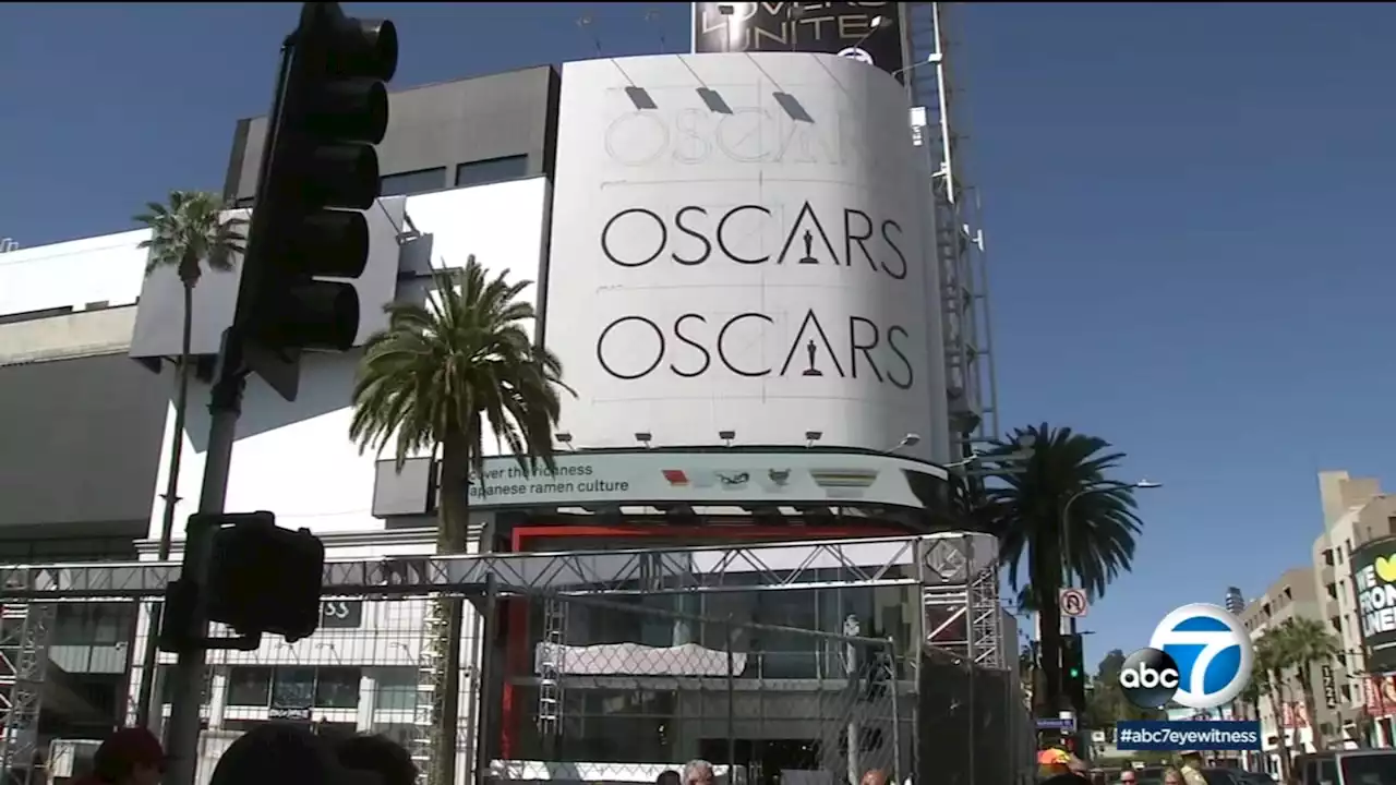 Oscar preps in full swing at the Dolby Theatre in Hollywood with one week until star-studded event