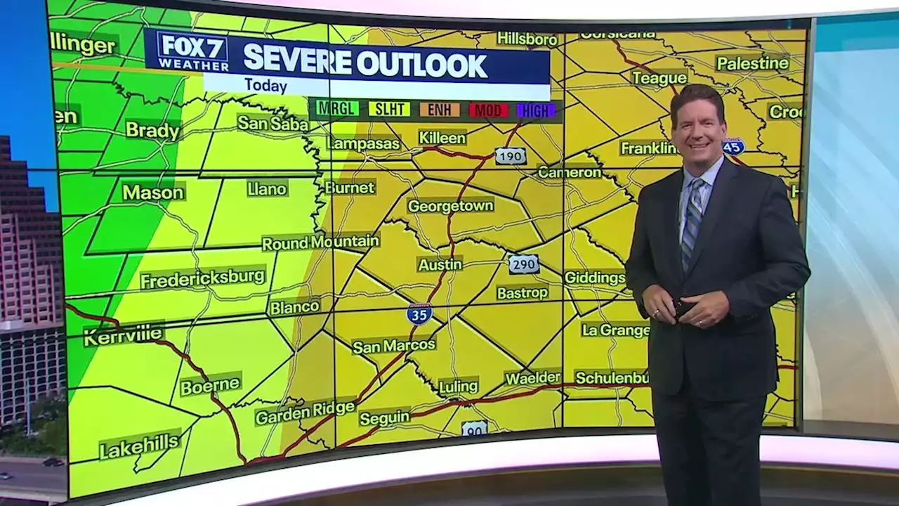 Moderate risk for severe weather for Central Texas area, hail likely