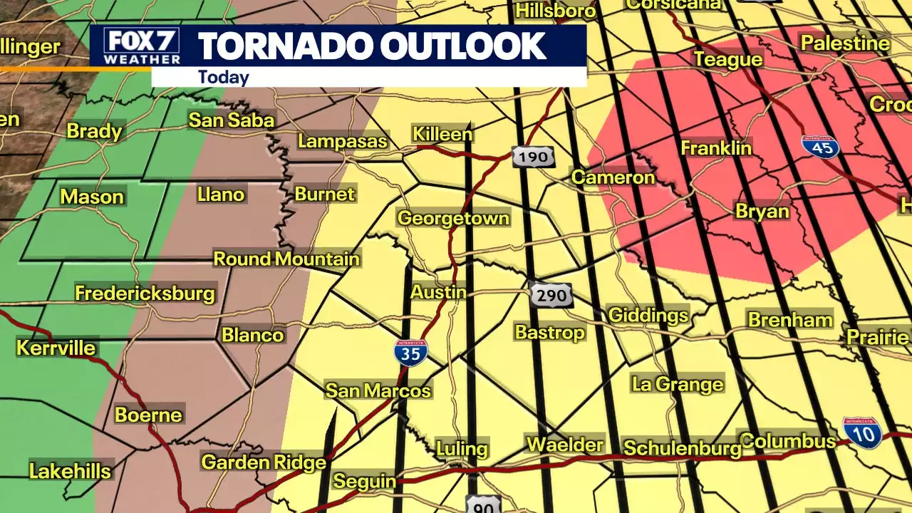 Tornado watch issued for most of Central Texas until 10 p.m.