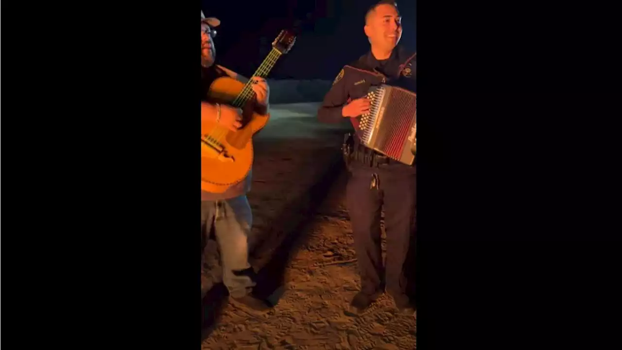 SDPD officer responds to large bonfire, joins in the musical revelry -