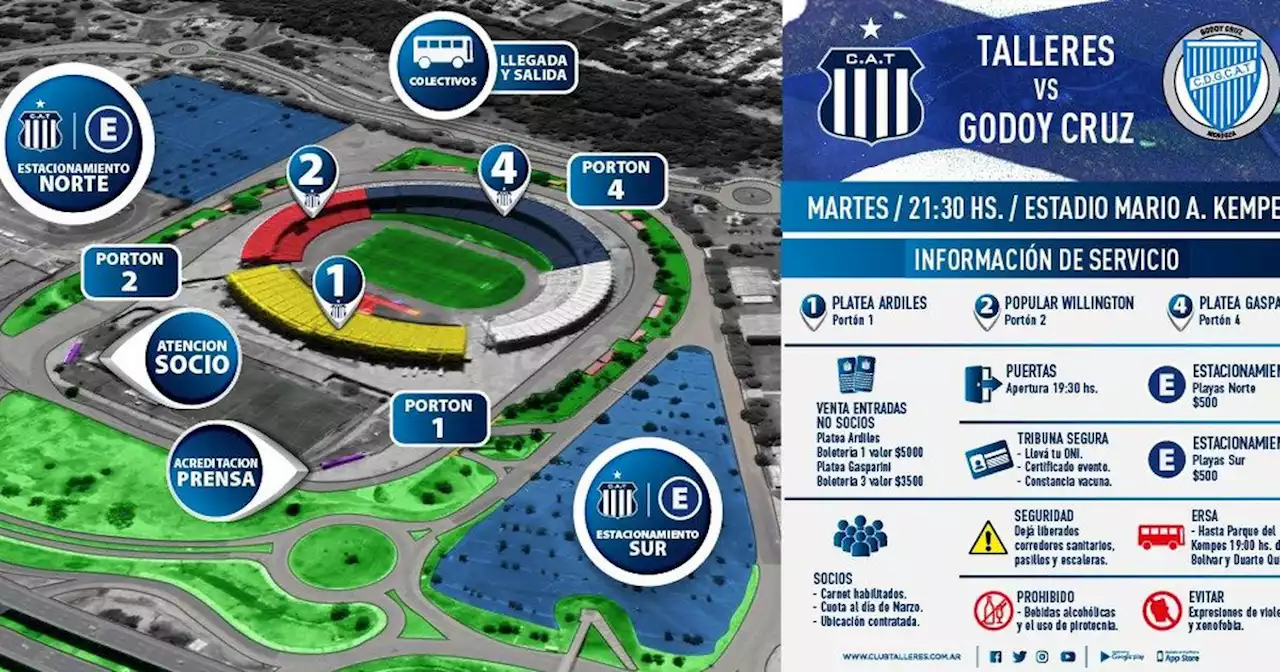 Talleres - Godoy Cruz: lo que hay que saber para ingresar al Kempes | Fútbol | La Voz del Interior