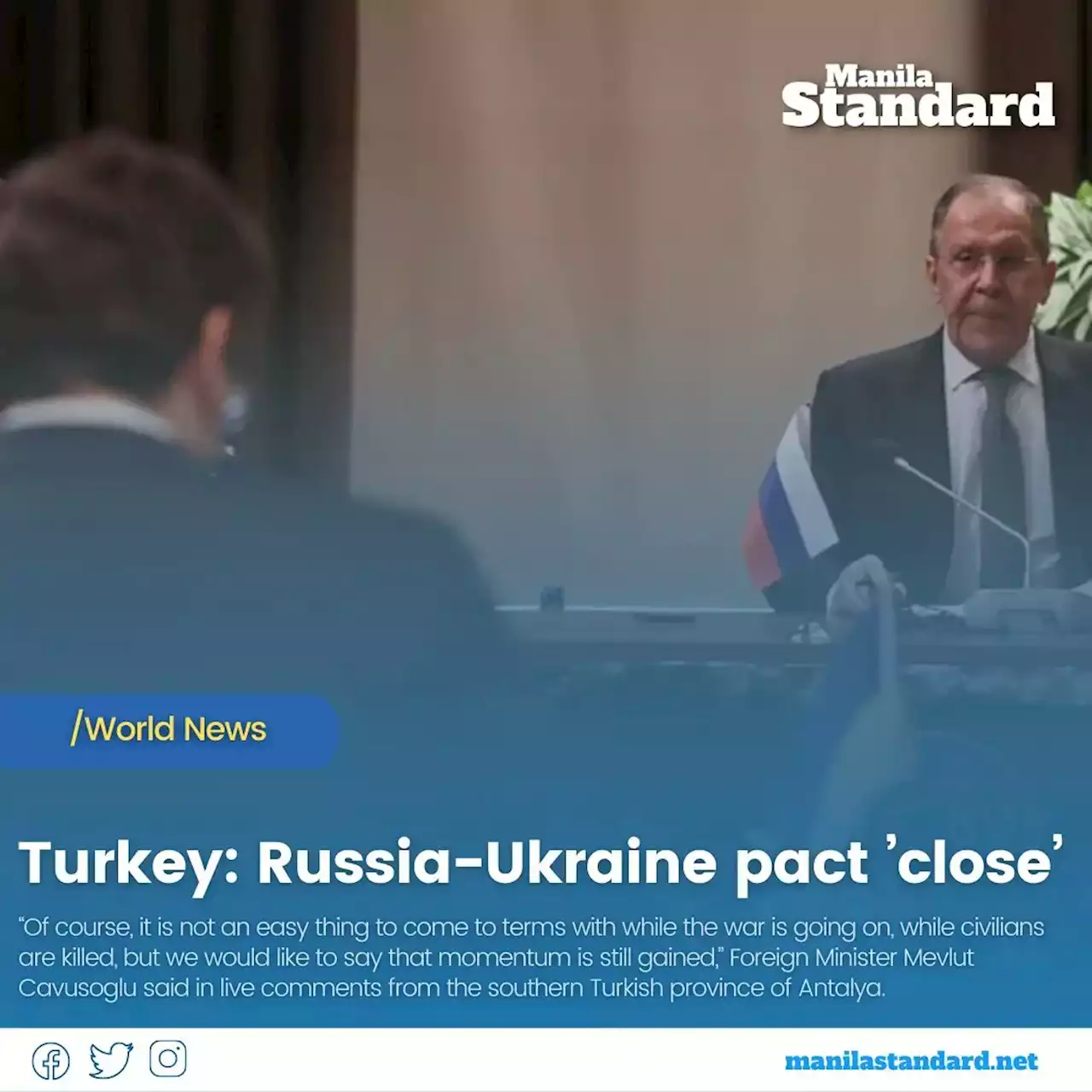 Turkey: Russia-Ukraine pact ’close’