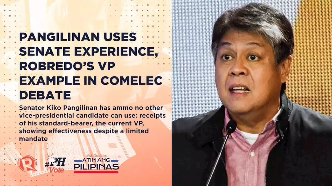 Pangilinan uses Senate experience, Robredo's VP example in Comelec debate