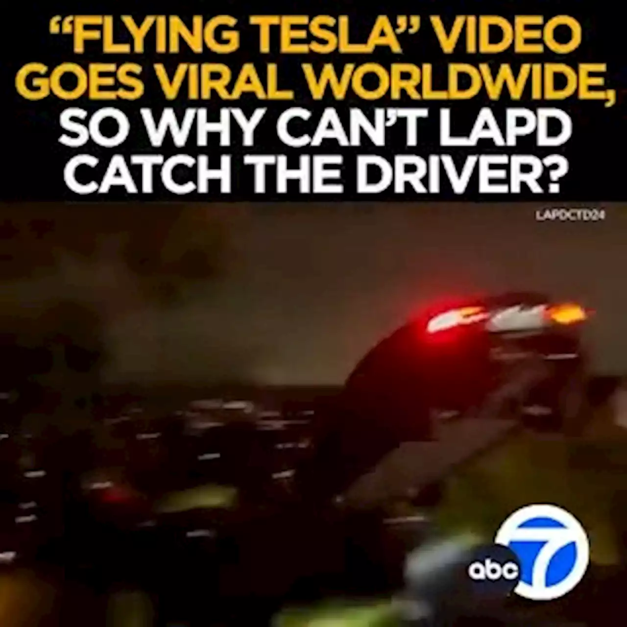 Dangerous Tesla stunt caught on video ends in crash in Echo Park neighborhood, driver on the loose