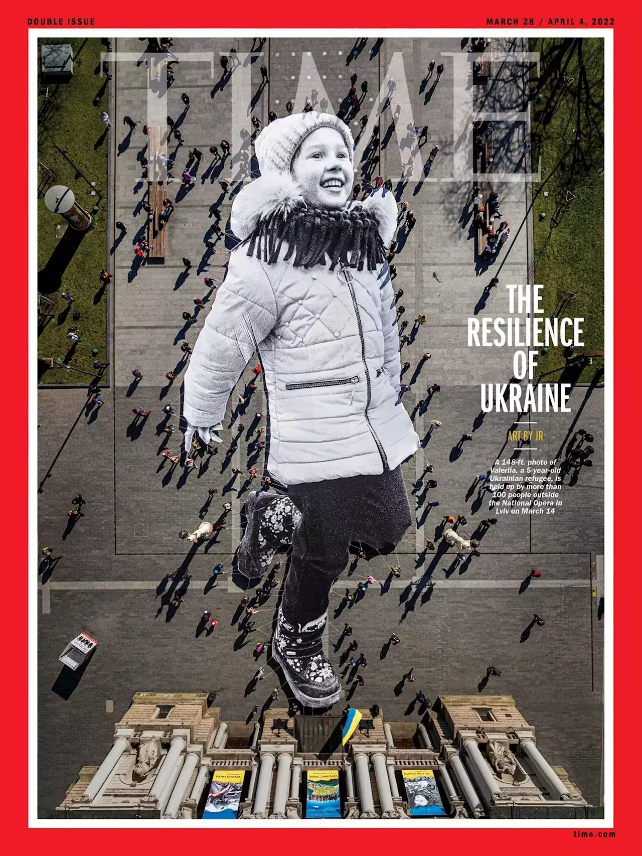 French Artist JR Enlisted 100 Local Volunteers to Unfurl a Massive Photograph of a Five-Year-Old Refugee in Ukraine | Artnet News