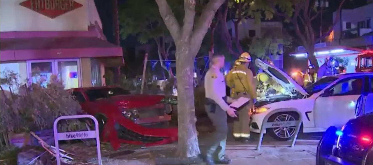 Car Nearly Slams Into Fatburger In West Hollywood