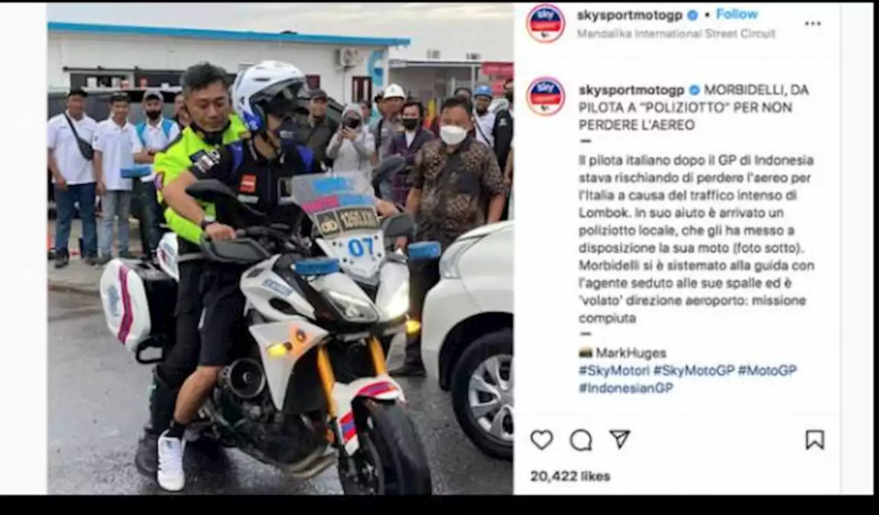 Cerita Unik Usai MotoGP Mandalika, Franco Morbidelli Mendadak Pinjam Motor Polisi, Ada Apa?