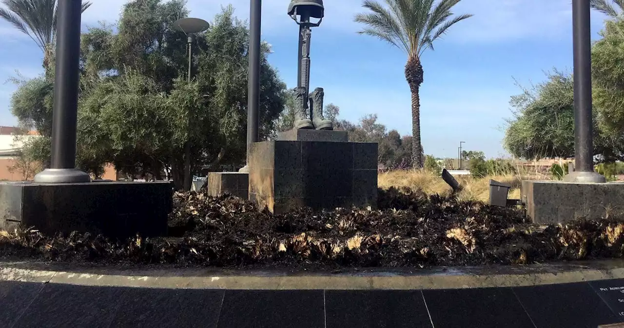 'Just despicable': Arson suspected in damage to Moreno Valley veterans memorial