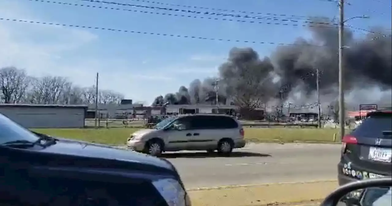 Crews responding to large fire at Anderson scrap metal recycling center