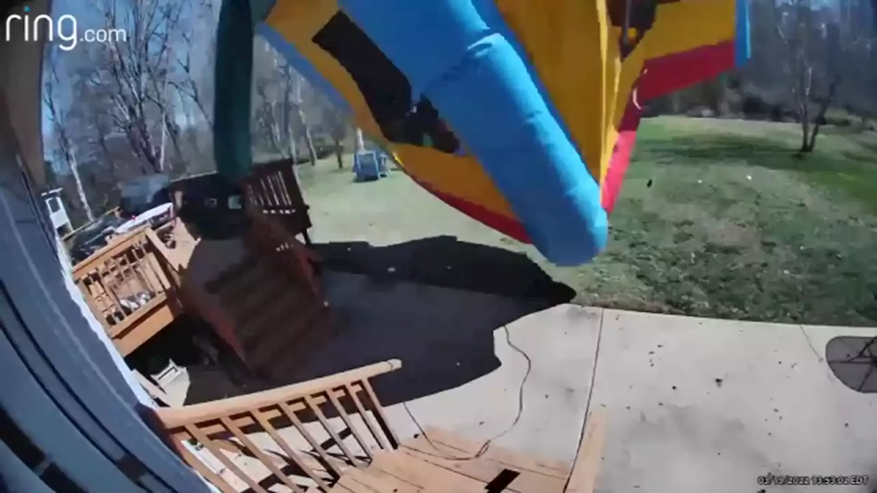 VIDEO: Bouncy house launches into the air during 2-year-old's birthday party