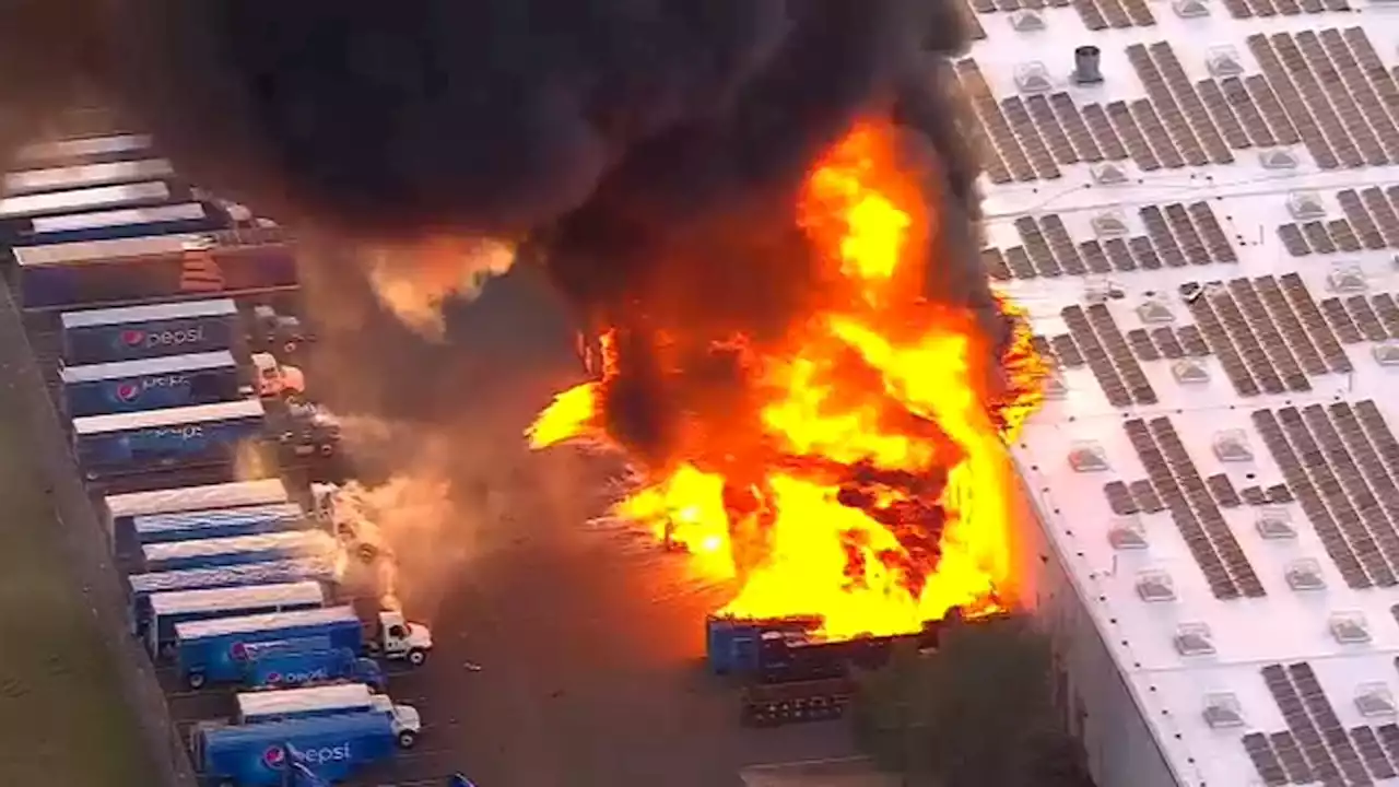 Massive fire rages at PepsiCo factory in New Jersey; 2 firefighters injured