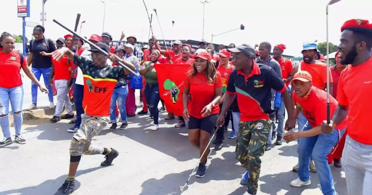 'They are a pandemic': EFF and Operation Dudula stand off outside police station