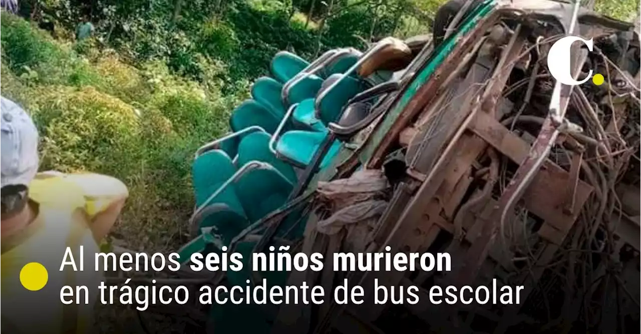 Seis niños murieron en trágico accidente de bus escolar en Santander