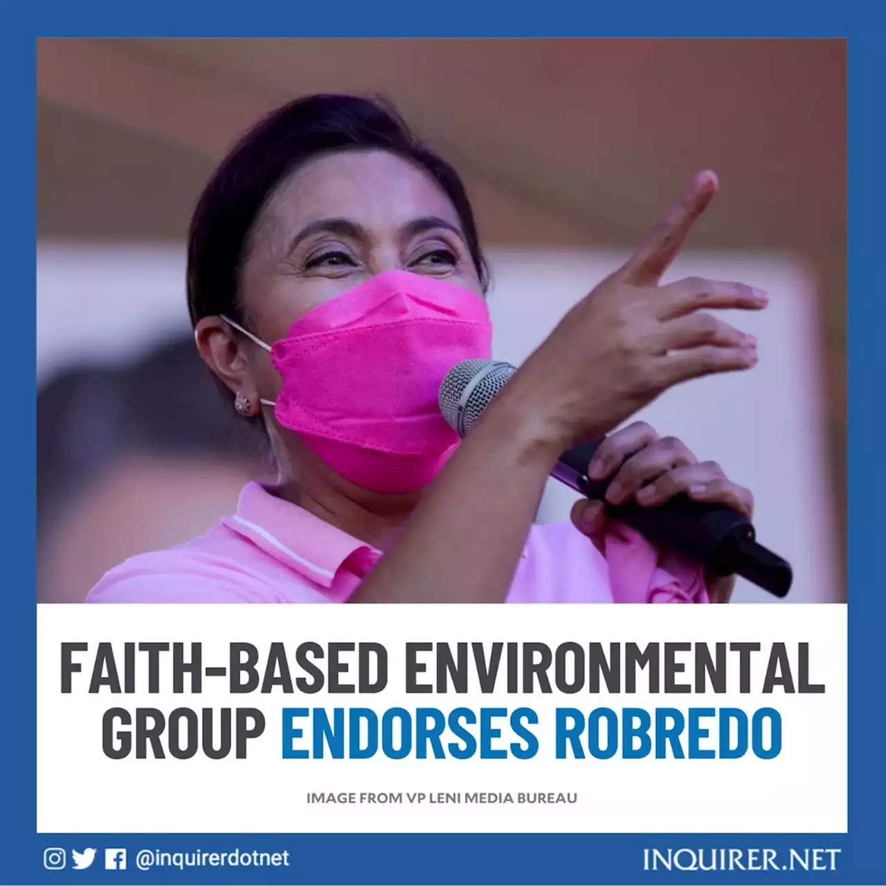 Faith-based environmental group endorses Robredo