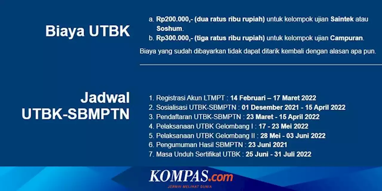 Dibuka Hari Ini, Berikut Cara Daftar UTBK-SBMPTN 2022