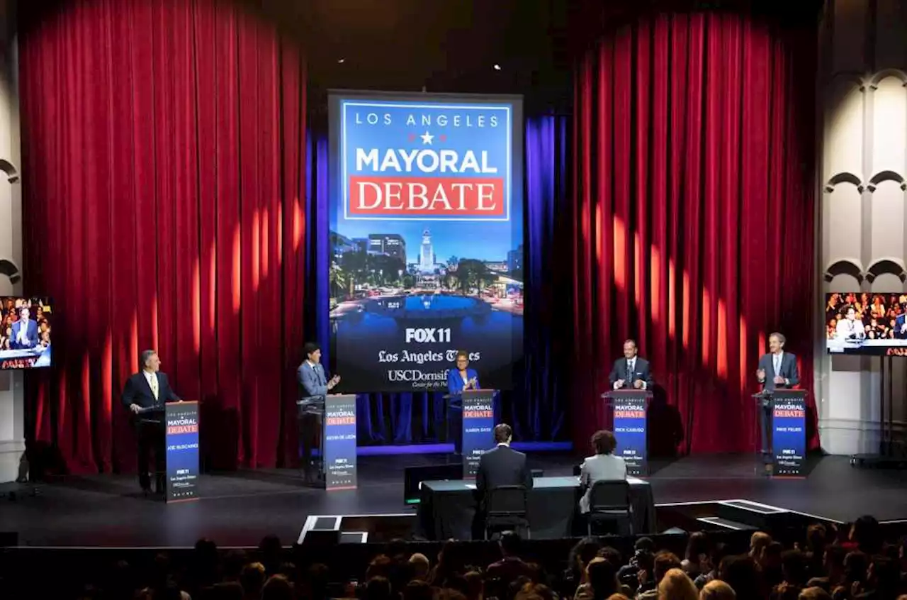 At much-anticipated debate, LA mayor candidates talk homelessness, public safety and corruption