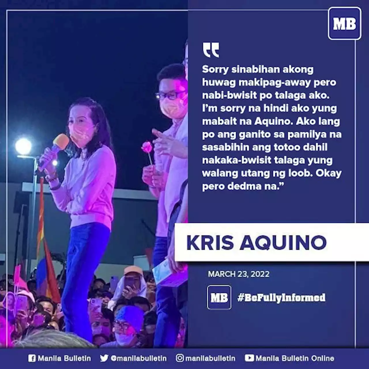 Kris Aquino sa Tarlac sortie, nagpasaring nga ba sa dating kaalyadong ‘walang utang na loob?’