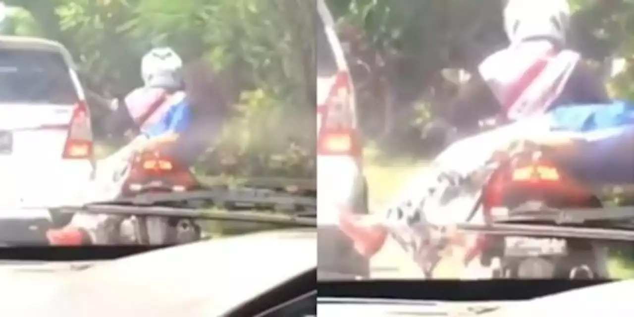 Viral Detik-Detik Seorang Ibu Terjatuh dari Sepeda Motor | merdeka.com