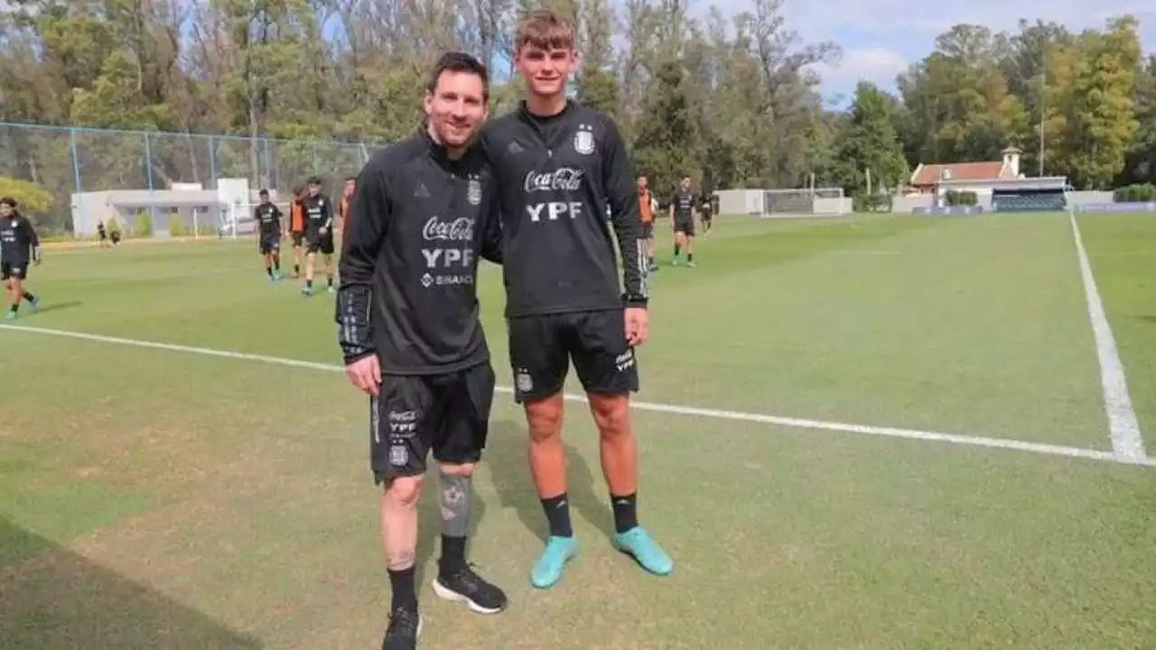 La reacción de Nicolás Paz al compartir el entrenamiento con Lionel Messi