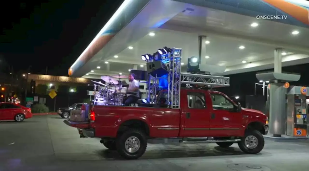 Watch: Street Musician Sheriff Drumman Puts on a Show at South LA Gas Station