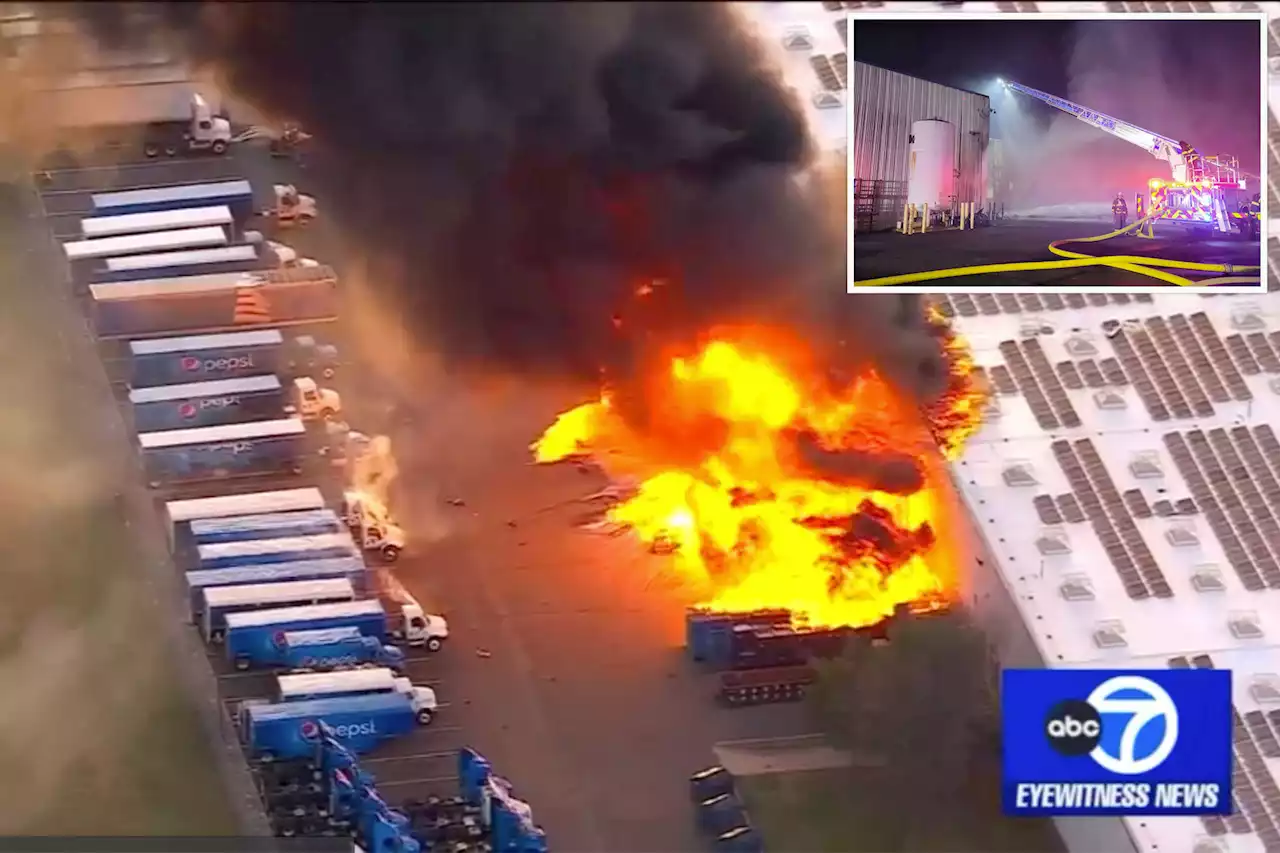 Massive fire breaks out at New Jersey Pepsi factory