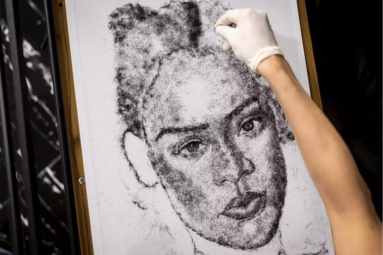 Hair today, art tomorrow: Filipino salon owner uses own hair to create portraits