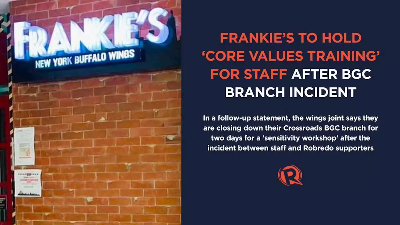 Frankie's to hold ‘core values training’ for staff after BGC branch incident