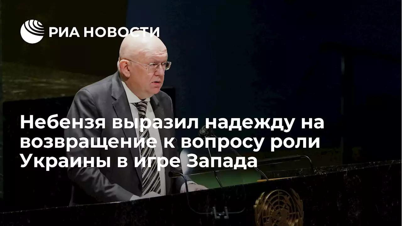 Небензя выразил надежду на возвращение к вопросу роли Украины в игре Запада
