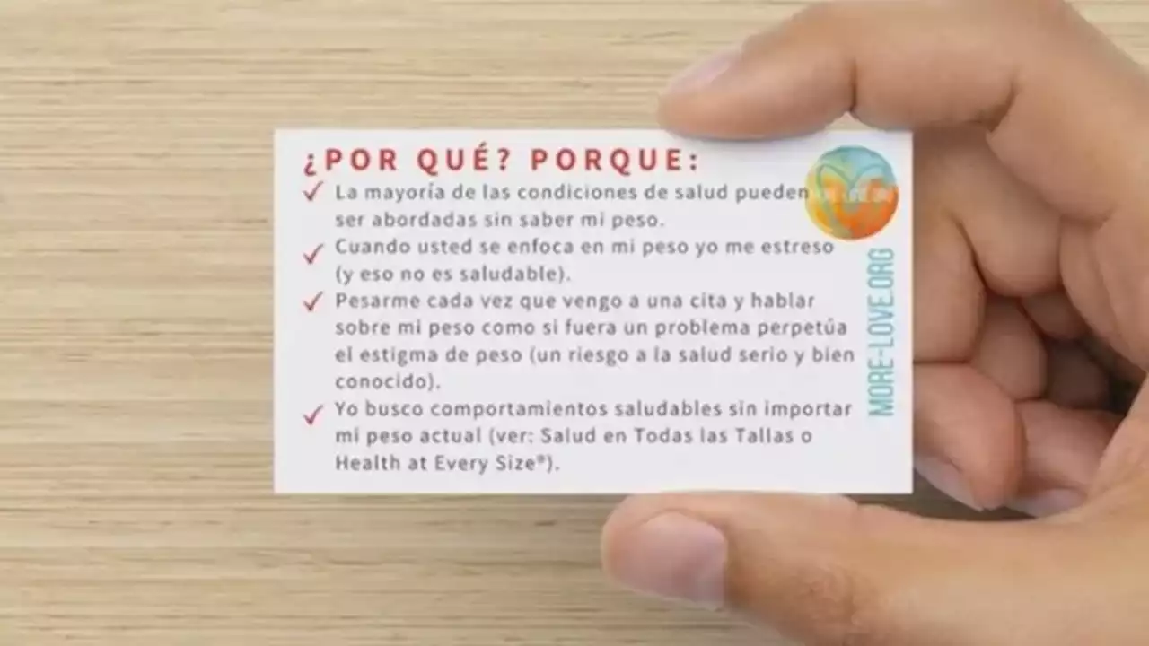 Campaña para que los médicos no pesen a los pacientes 'a menos que sea necesario'