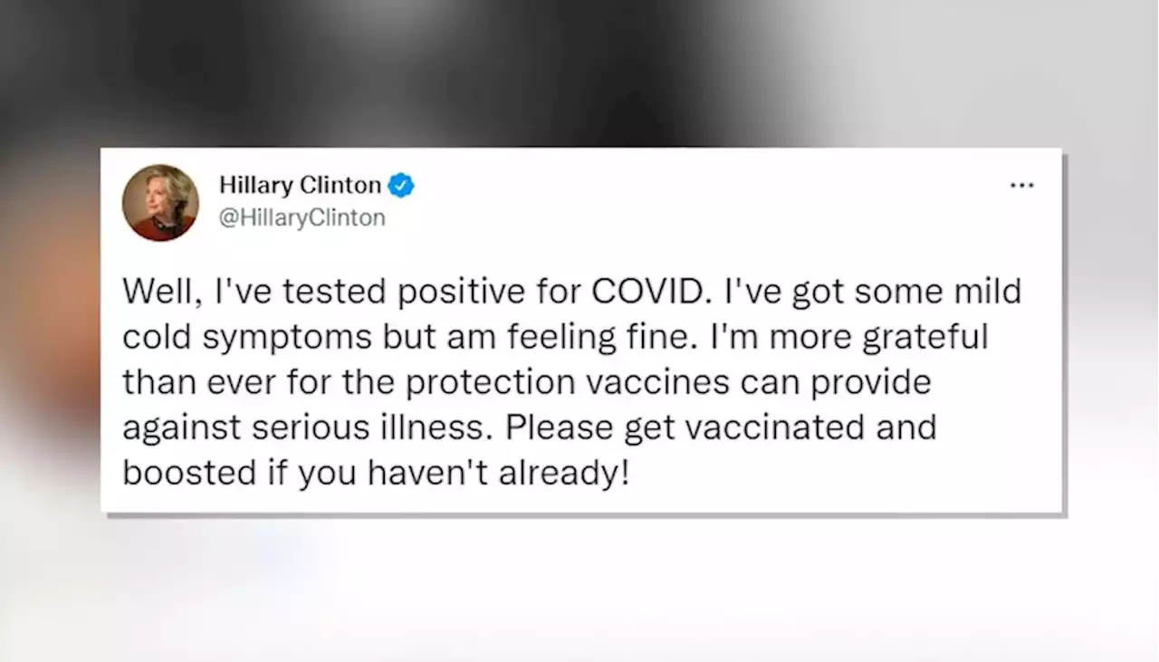 Hillary Clinton tests positive for COVID; Bill quarantining