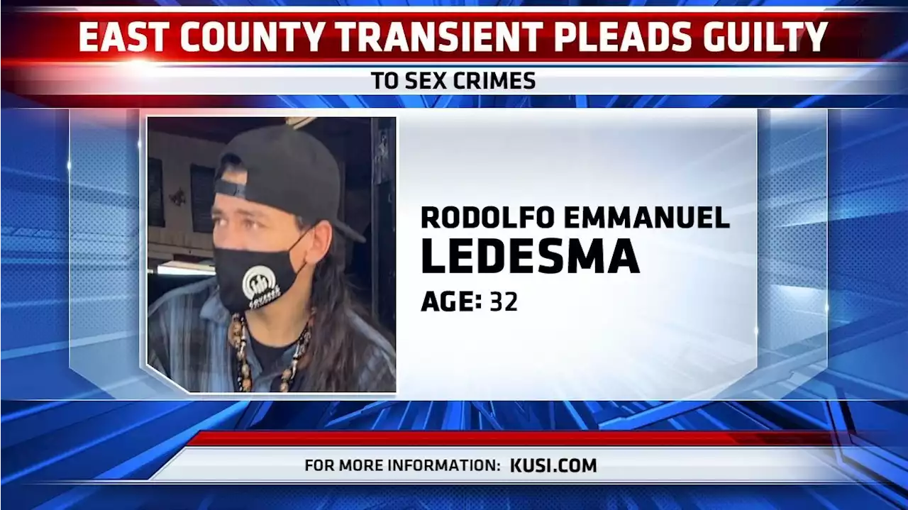 East County transient facing multiple charges in sex crimes case pleads guilty -