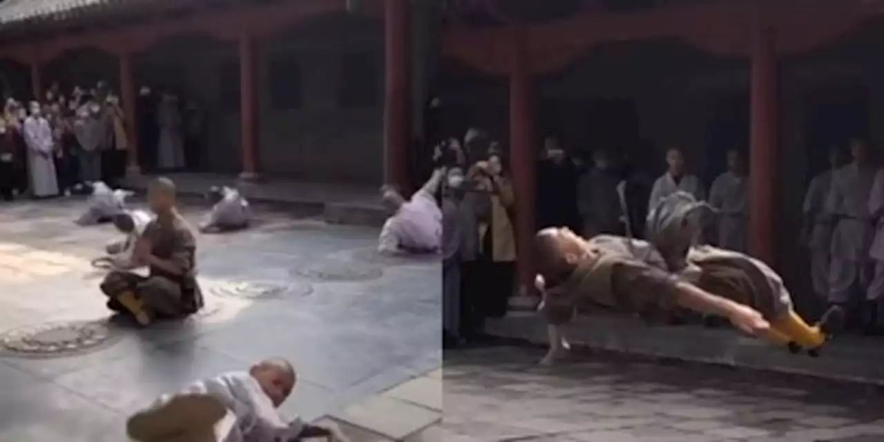 Aksi Pendekar Kungfu Shaolin Bak Terbang di Udara, Ini Potretnya Mirip di Film Action | merdeka.com