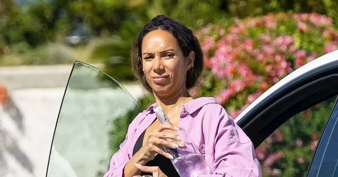 Leona Lewis steps out after announcing pregnancy news in gymwear and lilac shirt