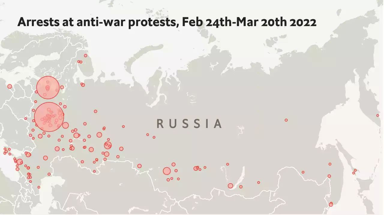 More than 15,000 Russians have been arrested in anti-war protests