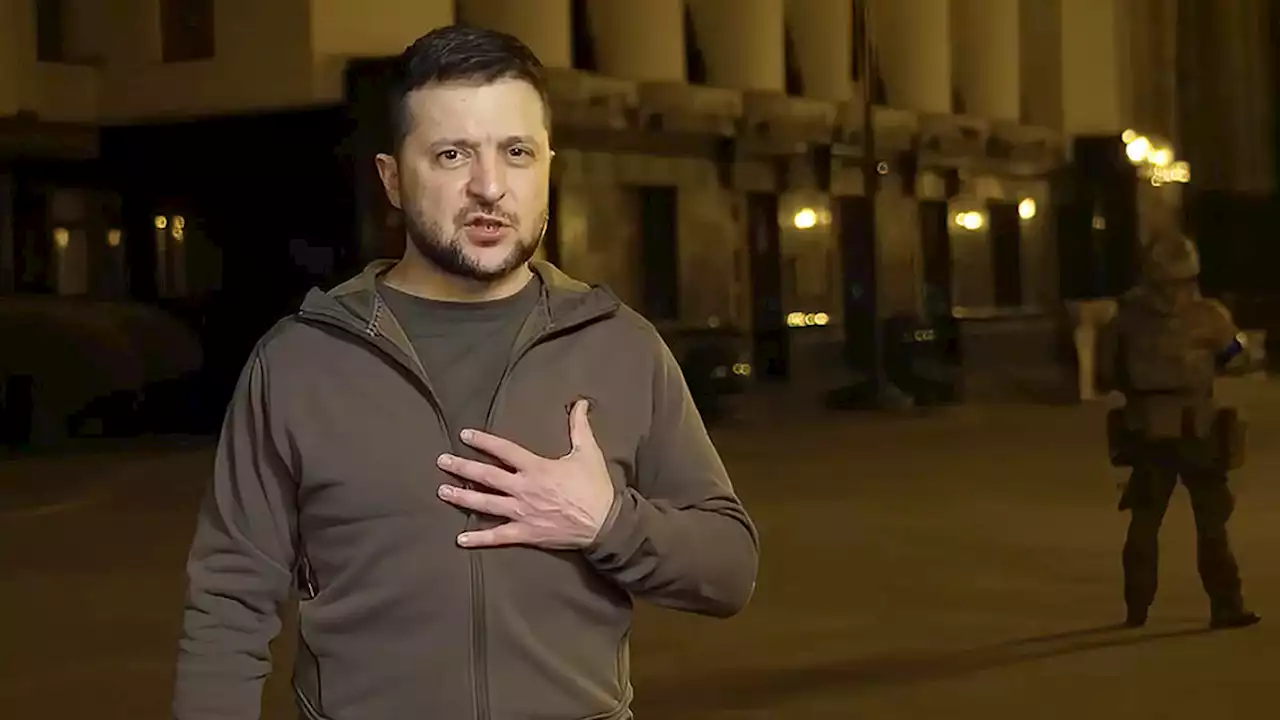 Zelensky calls for global protests in the streets to mark month of Russian war