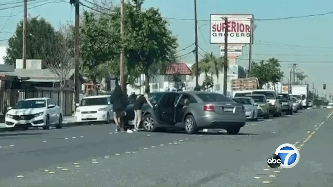 Bell attack: Video shows 3 women ram car and smash its windows with driver inside