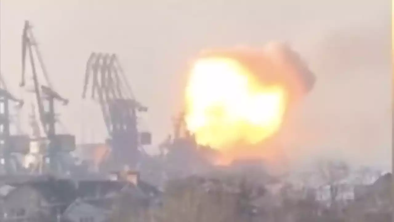 Ukrainians claim to have destroyed large Russian warship in occupied port of Berdyansk